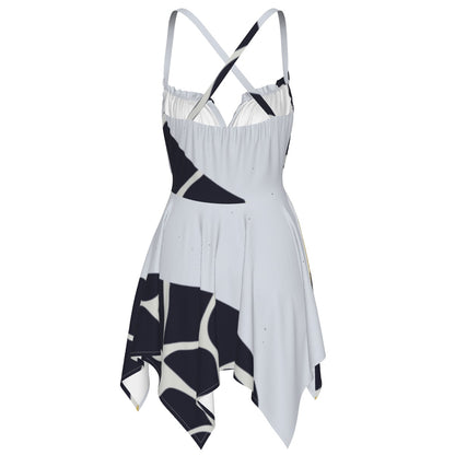 Ptahra B Women's White/Black Pattern Slip Dress