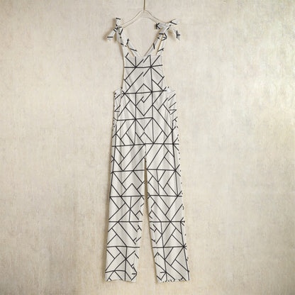 Ptahra B Women's Black Line Design Jumpsuit