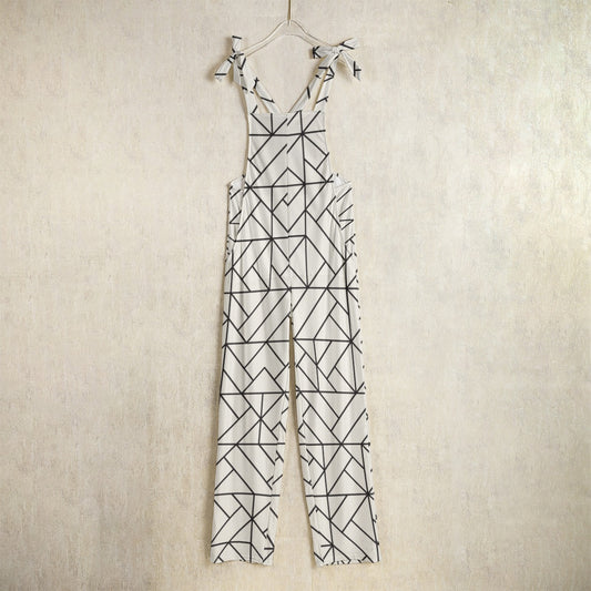 Ptahra B Women's Black Line Design Jumpsuit