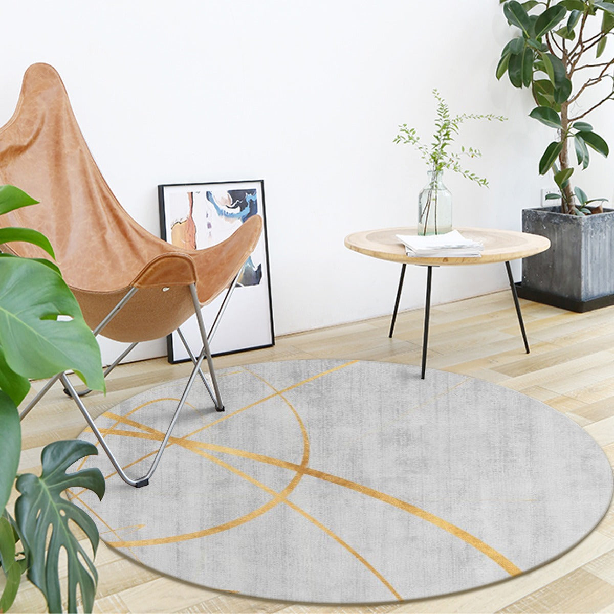 Ptahra B Grey/Gold Foldable Round Mat
