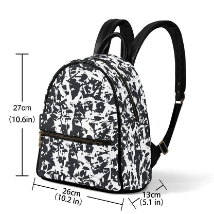 Ptahra B White/Black Art Pattern Small Size Backpack