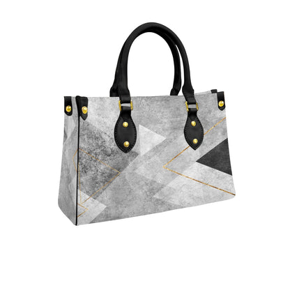 Ptahra B Women's Multi-Grey with Black Tote Bag with Black Handle