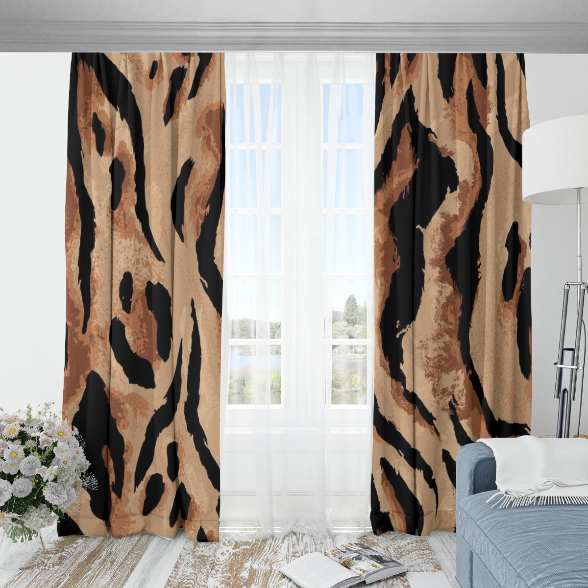Ptahra B Animal PrintBlackout Curtains with Hooks