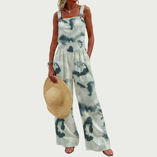 Ptahra B Women's Dye Pattern Wide-Leg Jumpsuit