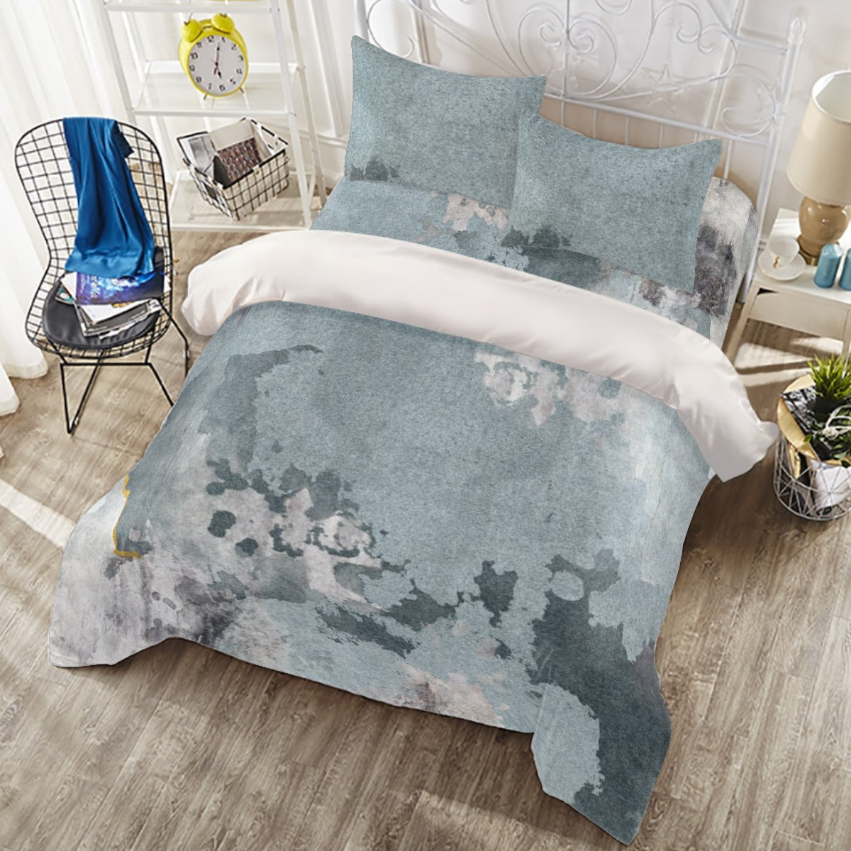 Ptahra B Grey stone Pattern Four-piece Duvet Cover Set