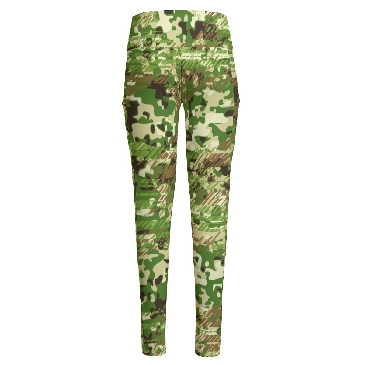 Ptahra B Women's Army Style Type High Waist Leggings With Side Pocket