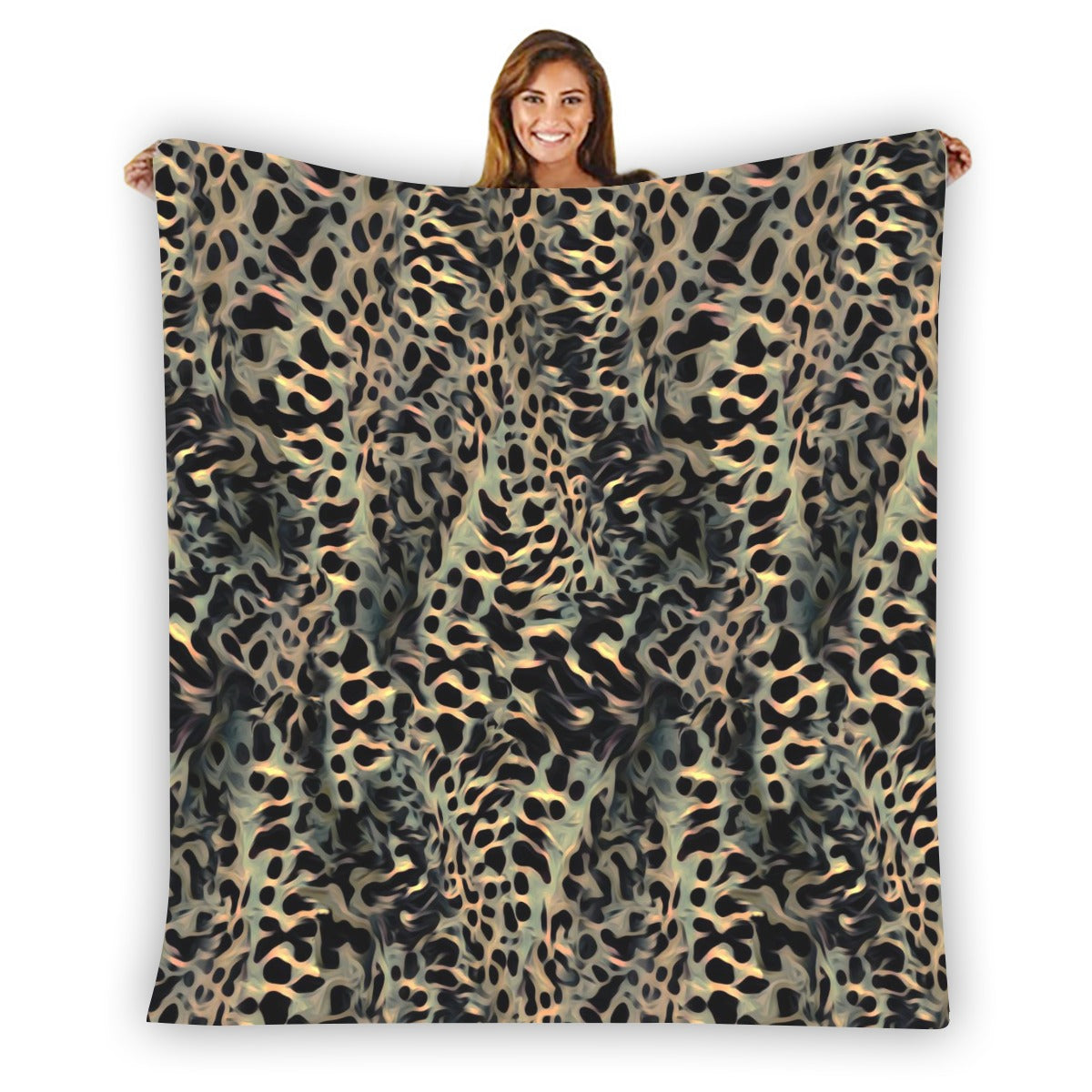 Ptahra Leopard Type Style Design Single-Side Flannel Blanket