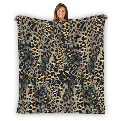 Ptahra Leopard Type Style Design Single-Side Flannel Blanket