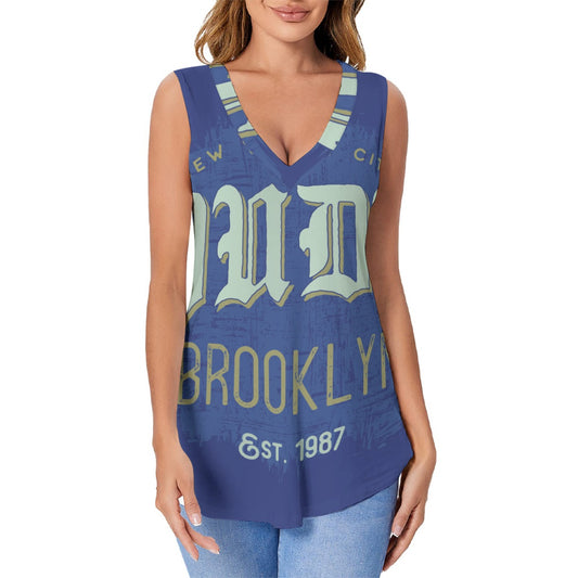 Ptahra B Blue Brooklyn Women's Sports Vest