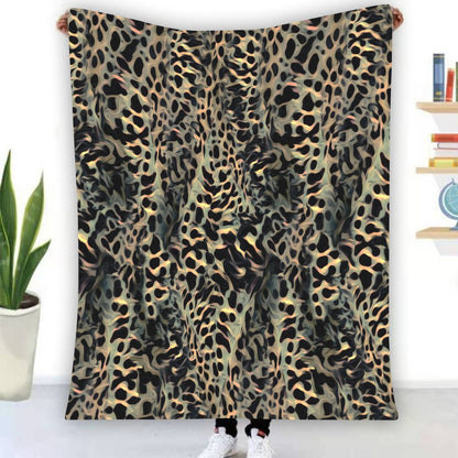 Ptahra Leopard Type Style Design Single-Side Flannel Blanket
