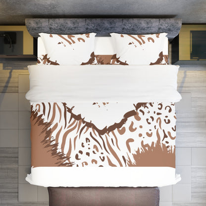 Ptahra B Brown African Animal Style Four-piece Duvet Cover Set