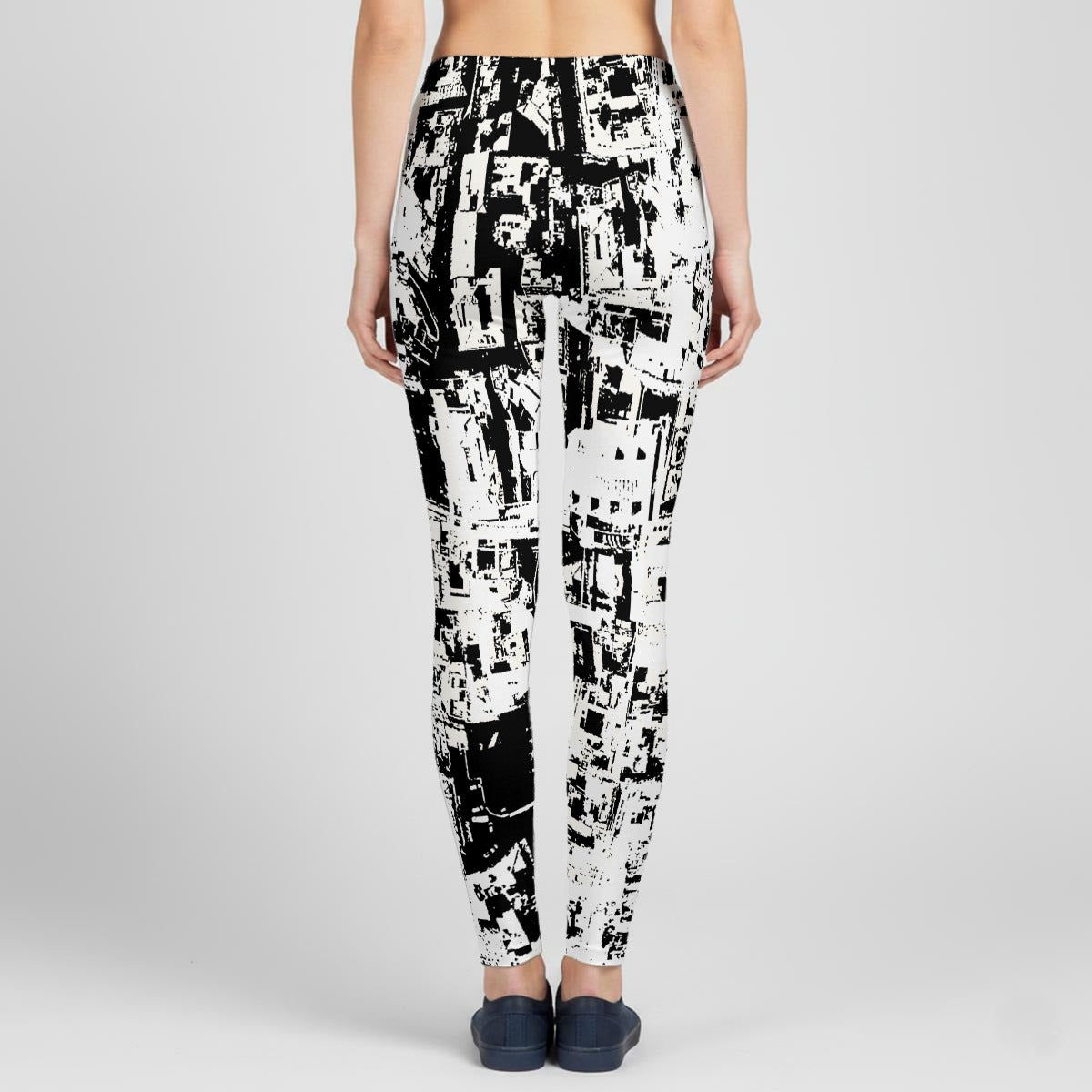 Ptahra Women's White/Black Graphic Artistic Stretch Hoodie Set