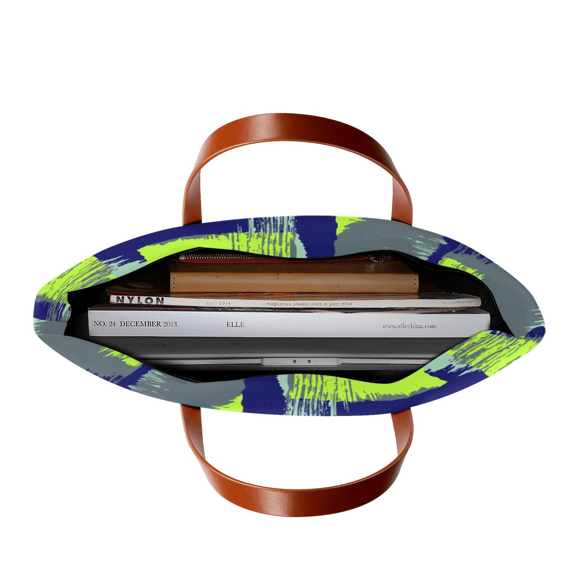 Ptahra B Blue/grey/Lime Green Women's Tote Bag | Diving Cloth