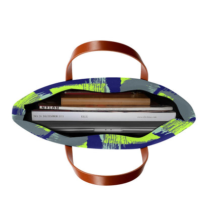 Ptahra B Blue/grey/Lime Green Women's Tote Bag | Diving Cloth