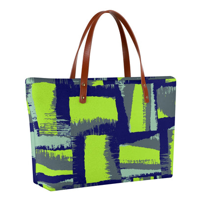 Ptahra B Blue/grey/Lime Green Women's Tote Bag | Diving Cloth
