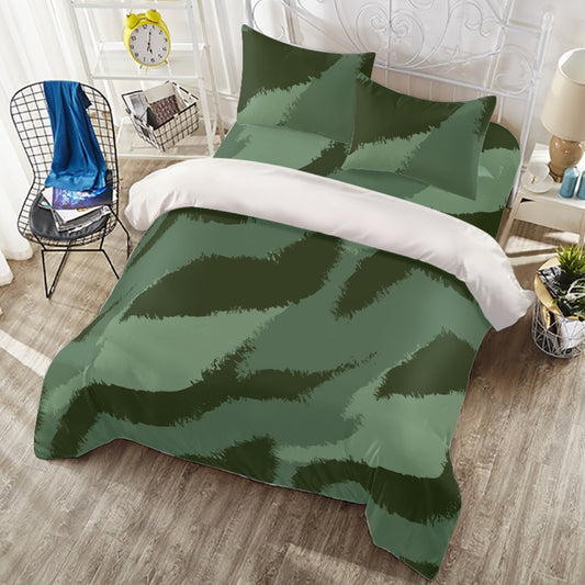 Ptahra B Multi-Green Four-piece Duvet Cover Set