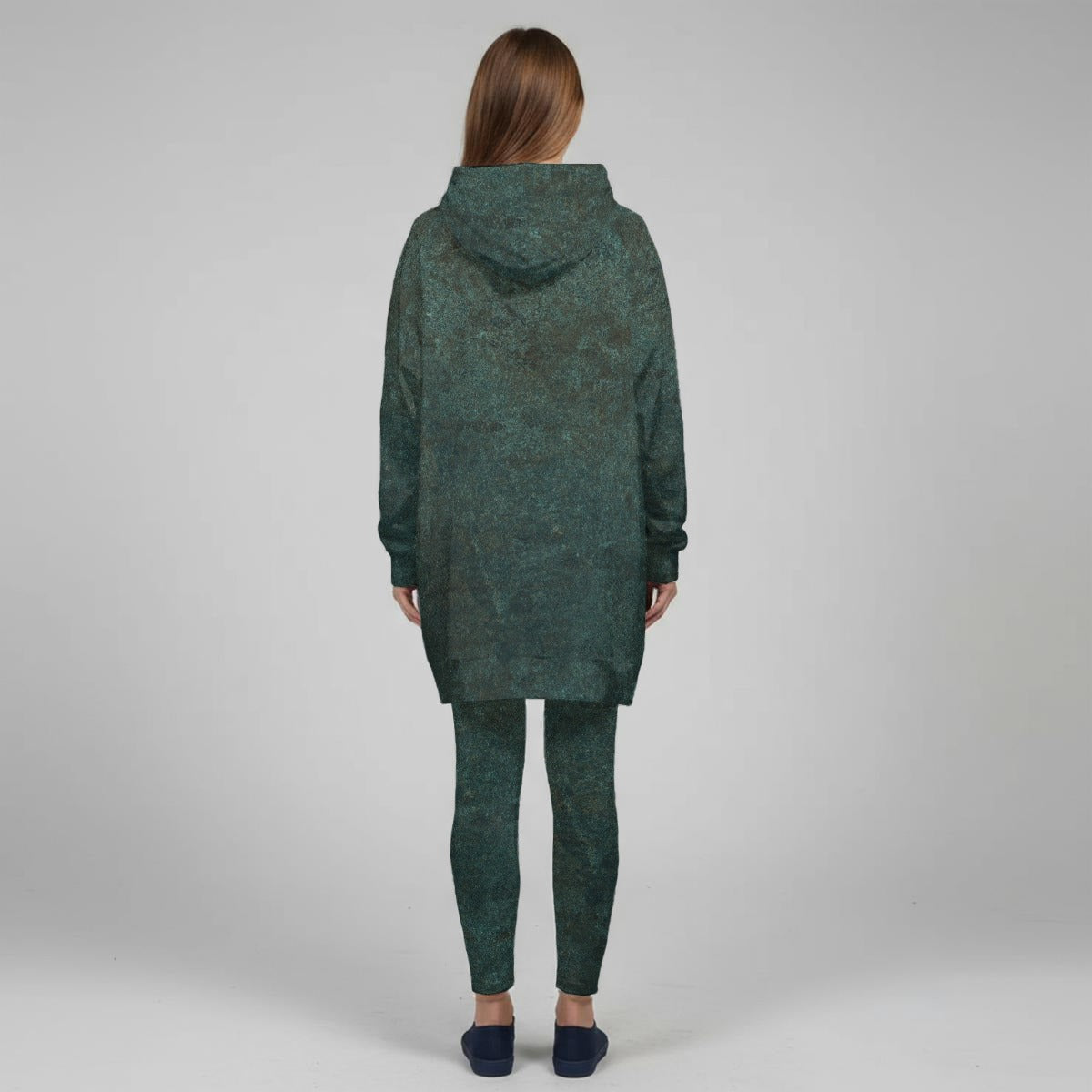 Ptahra Women's Green Stretch Hoodie Set