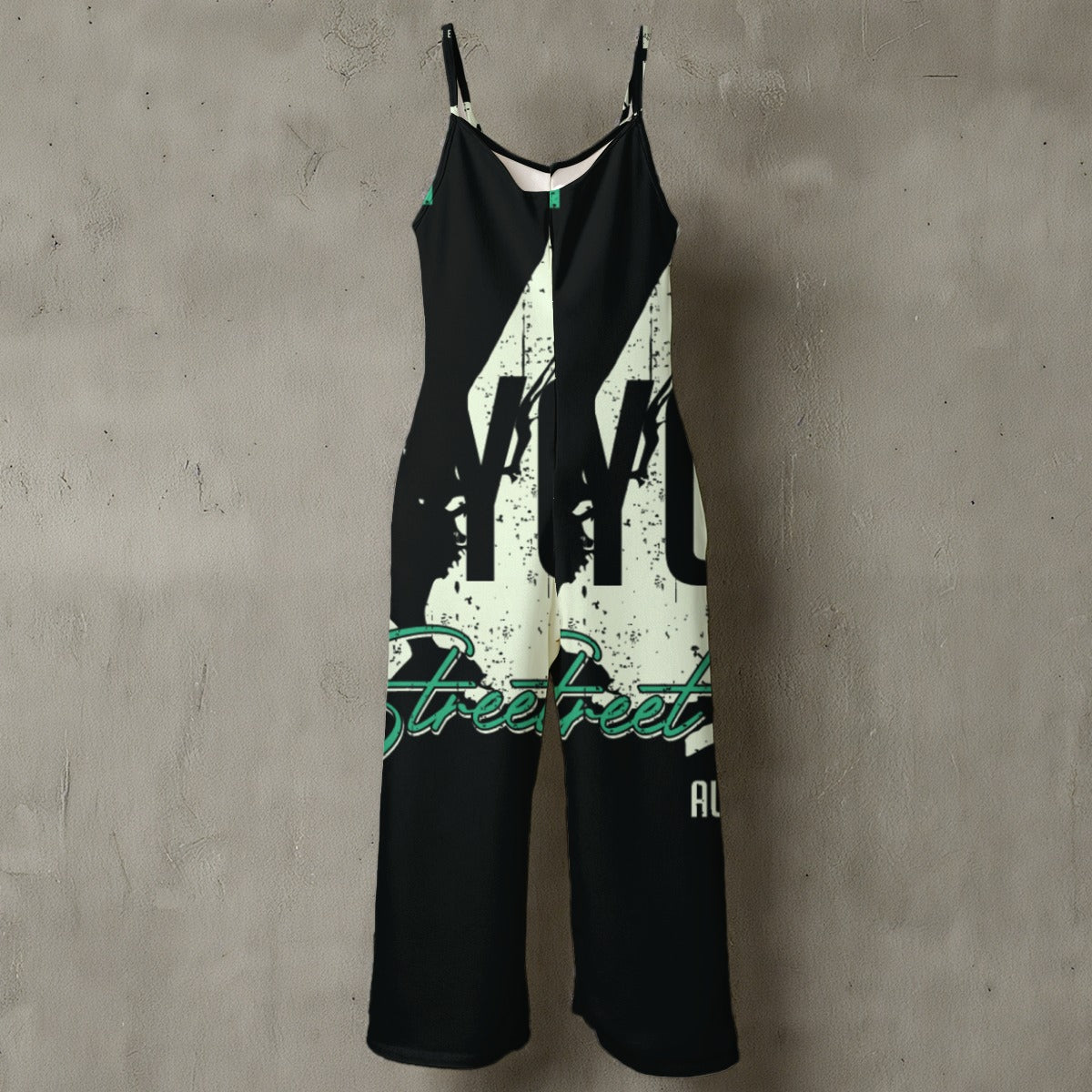 Ptahra B Women’s New York Spaghetti Strap Wide-Leg Jumpsuit