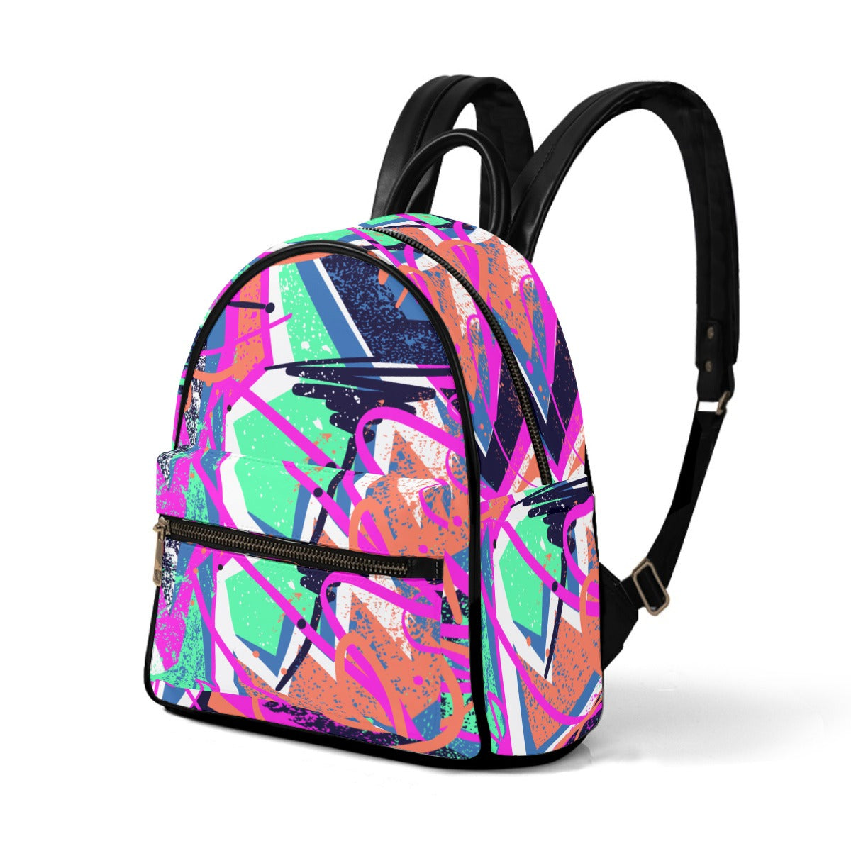 Ptahra B Bright Retro Art Small Size Backpack