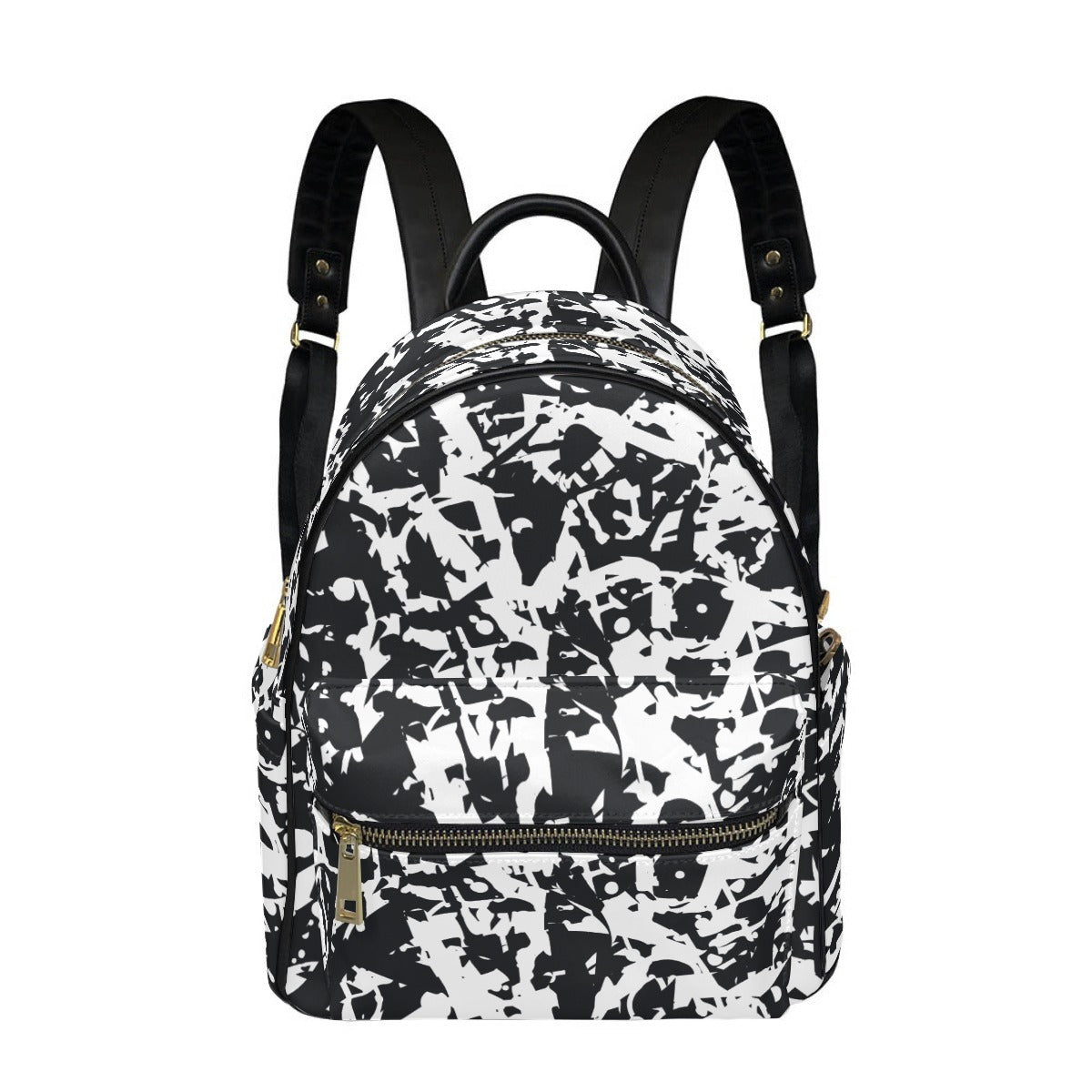 Ptahra B White/Black Art Pattern Small Size Backpack