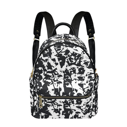 Ptahra B White/Black Art Pattern Small Size Backpack