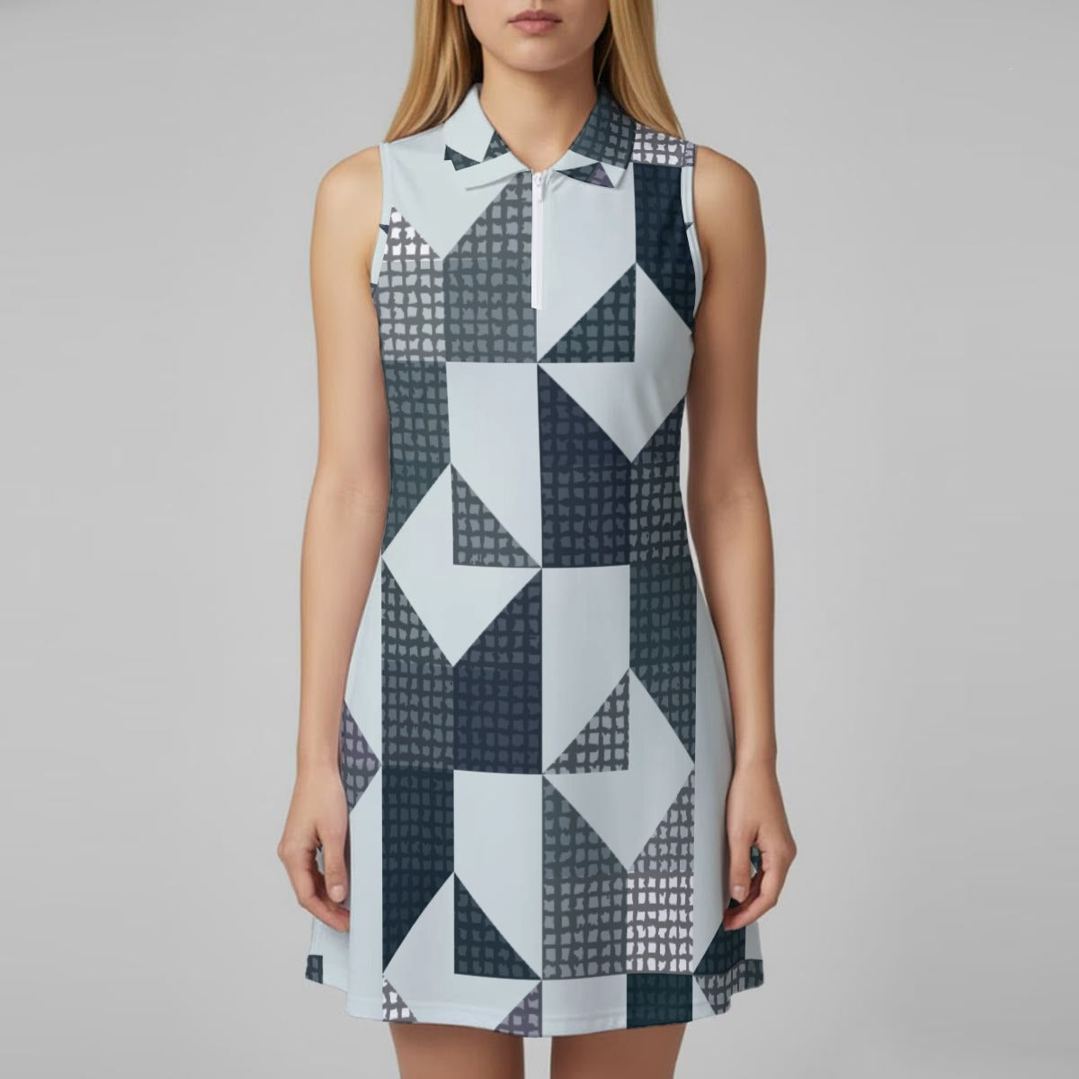 Ptahra Women’s Multi-Grey Graphic Style Dress Set