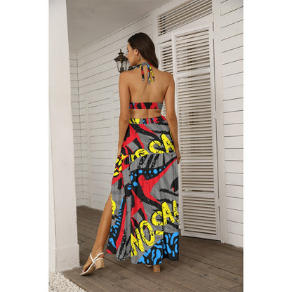 Ptahra B Women's Street Graphic Tie Back Wrap Dress