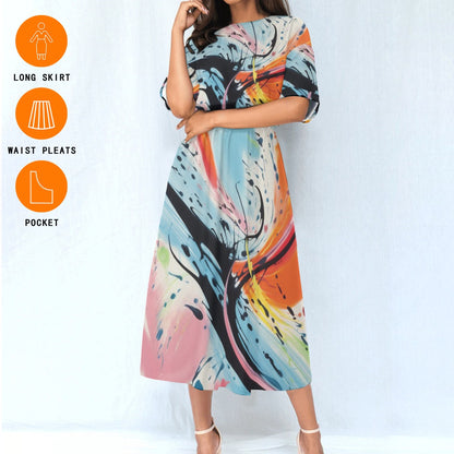 Ptahra B Women's Art Statement Elastic Waist Dress