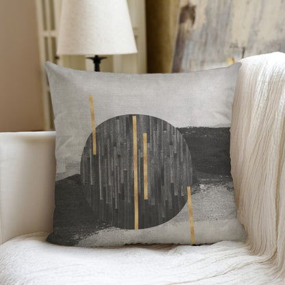 Ptahra B Grey/Black with gold Design couch pillow with pillow Inserts