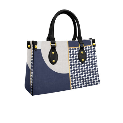 Ptahra B Women's Navy Blue/Light Grey Tote Bag with Black Handle