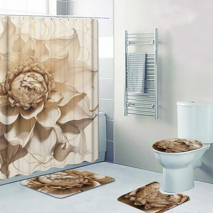Ptahra B Detailed Floral Flower Four-piece Bathroom
