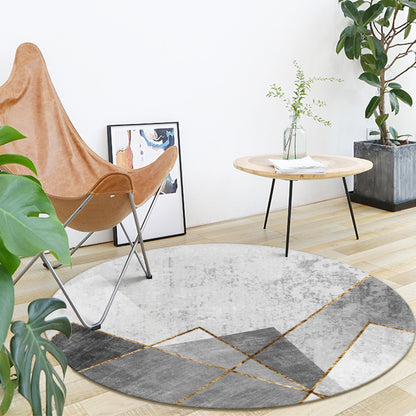Ptahra B Grey/Gold Art Structured Foldable Round Mat