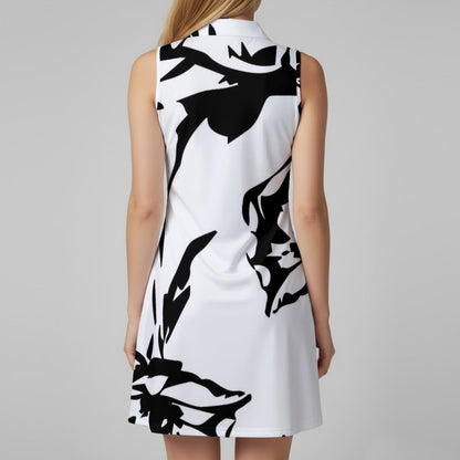 Ptahra Women’s White/Black Floral Sports Dress Set