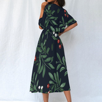 Ptahra B Women's Holiday Feel Elastic Waist Dress