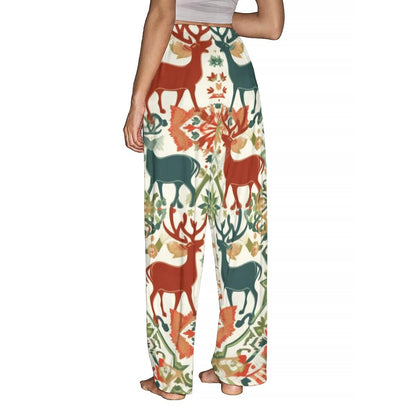 Ptahra Women's Christmas Reindeer Pajama Pants