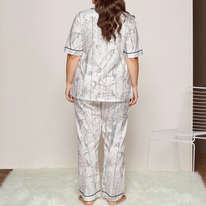 Ptahra B Women's Light Floral Trousers Pajamas Set