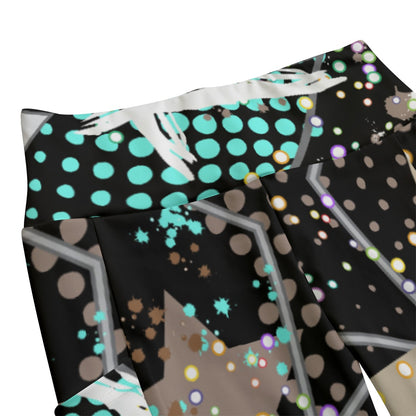 Ptahra B Women's Black/Star Design High Waist Leggings With Side Pocket