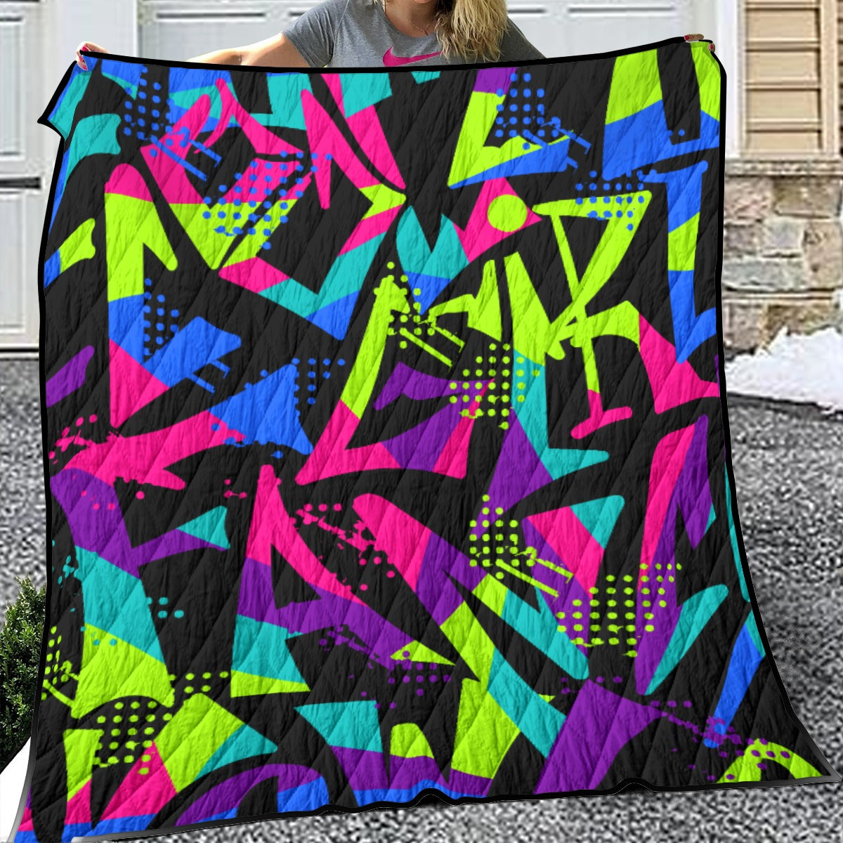 Ptahra B Bright Multi-Color Lightweight & Breathable Quilt With Edge-wrapping Strips