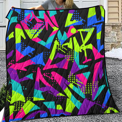 Ptahra B Bright Multi-Color Lightweight & Breathable Quilt With Edge-wrapping Strips