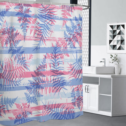 Ptahra B Floral Leaf Beach Feel Shower Curtains