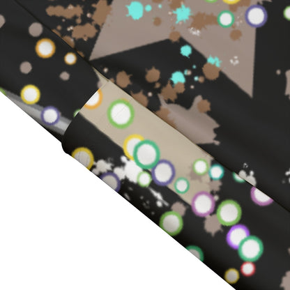 Ptahra B Women's Black/Star Design High Waist Leggings With Side Pocket