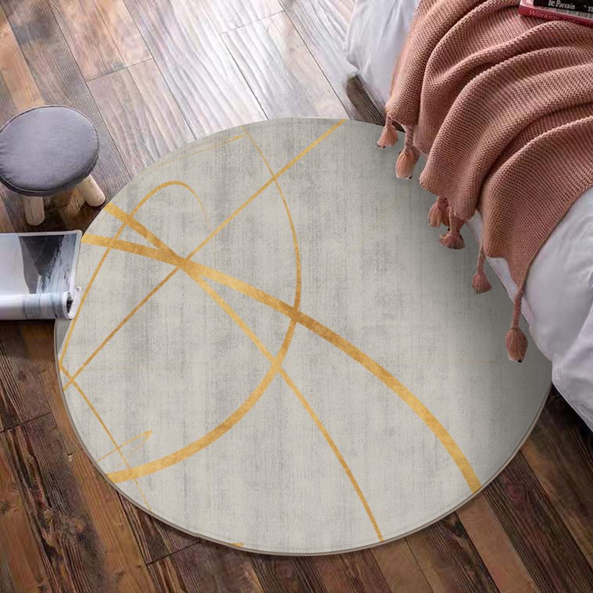 Ptahra B Grey/Gold Foldable Round Mat