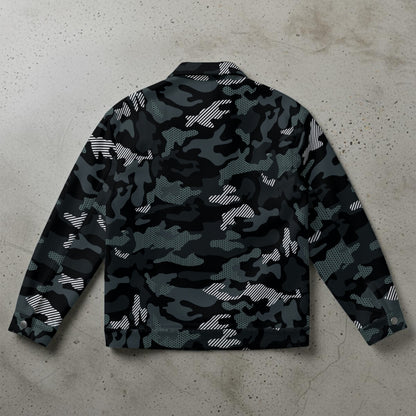 Ptahra Unisex Dark Grey Camo Collared Jacket