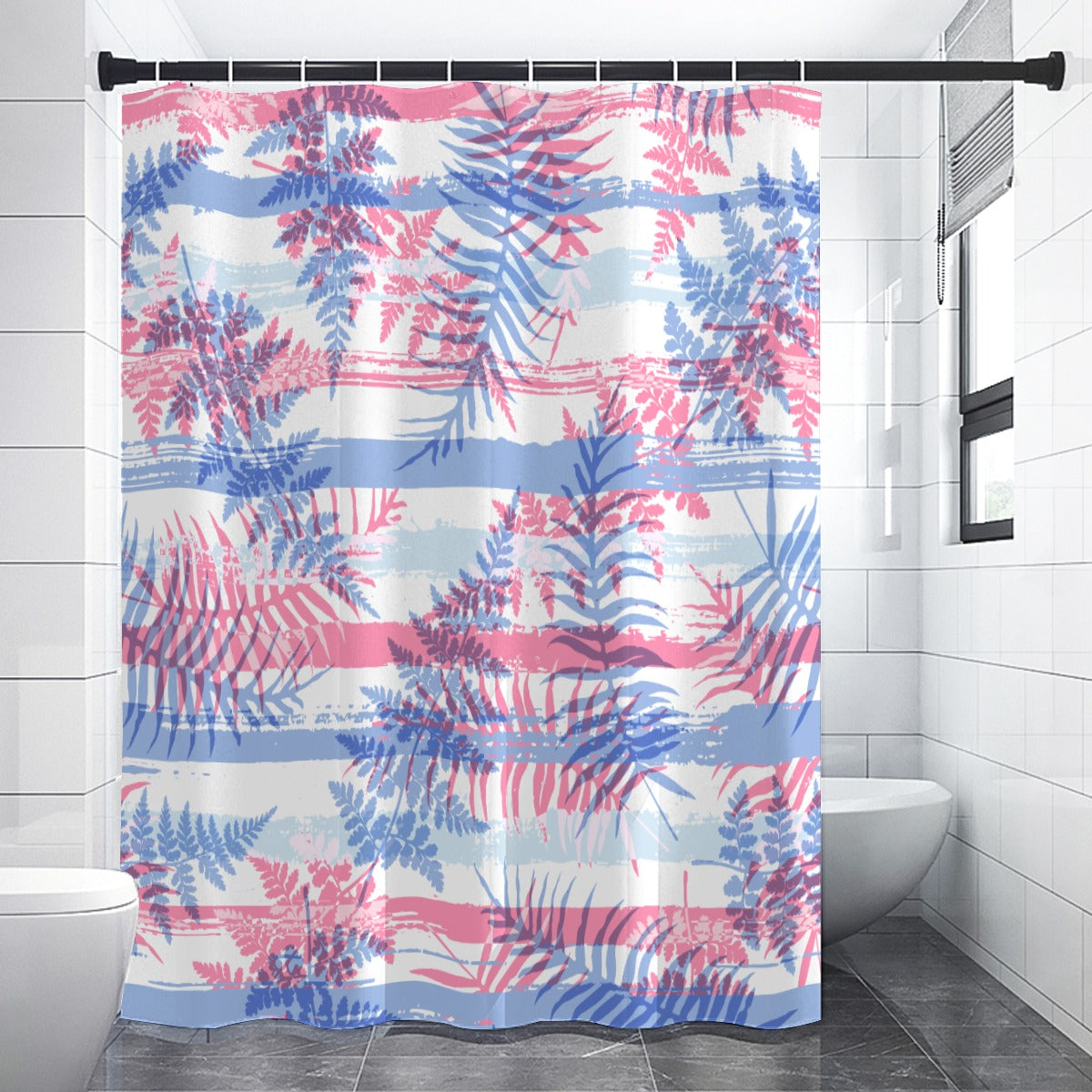 Ptahra B Floral Leaf Beach Feel Shower Curtains