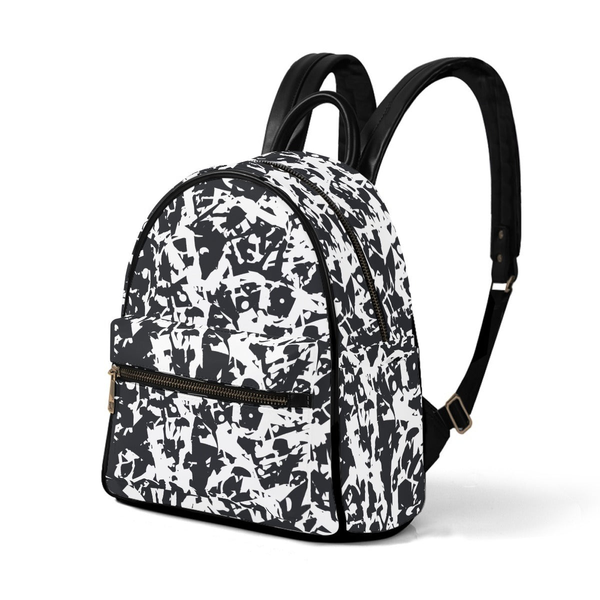 Ptahra B White/Black Art Pattern Small Size Backpack