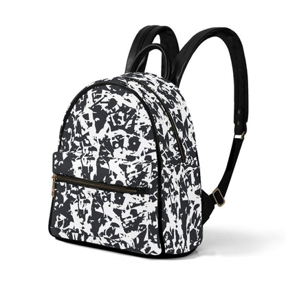 Ptahra B White/Black Art Pattern Small Size Backpack