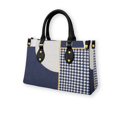 Ptahra B Women's Navy Blue/Light Grey Tote Bag with Black Handle