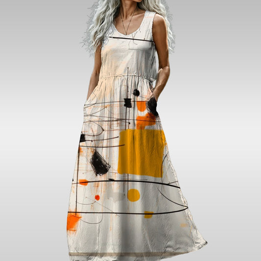 Ptahra B Women’s Multi-Pattern Sleeveless Maxi Dress