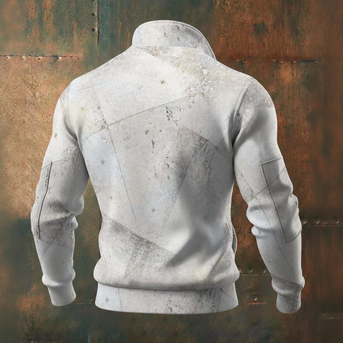 Ptahra Men's Fade Tile Style Thick Knit Fleece Jacket