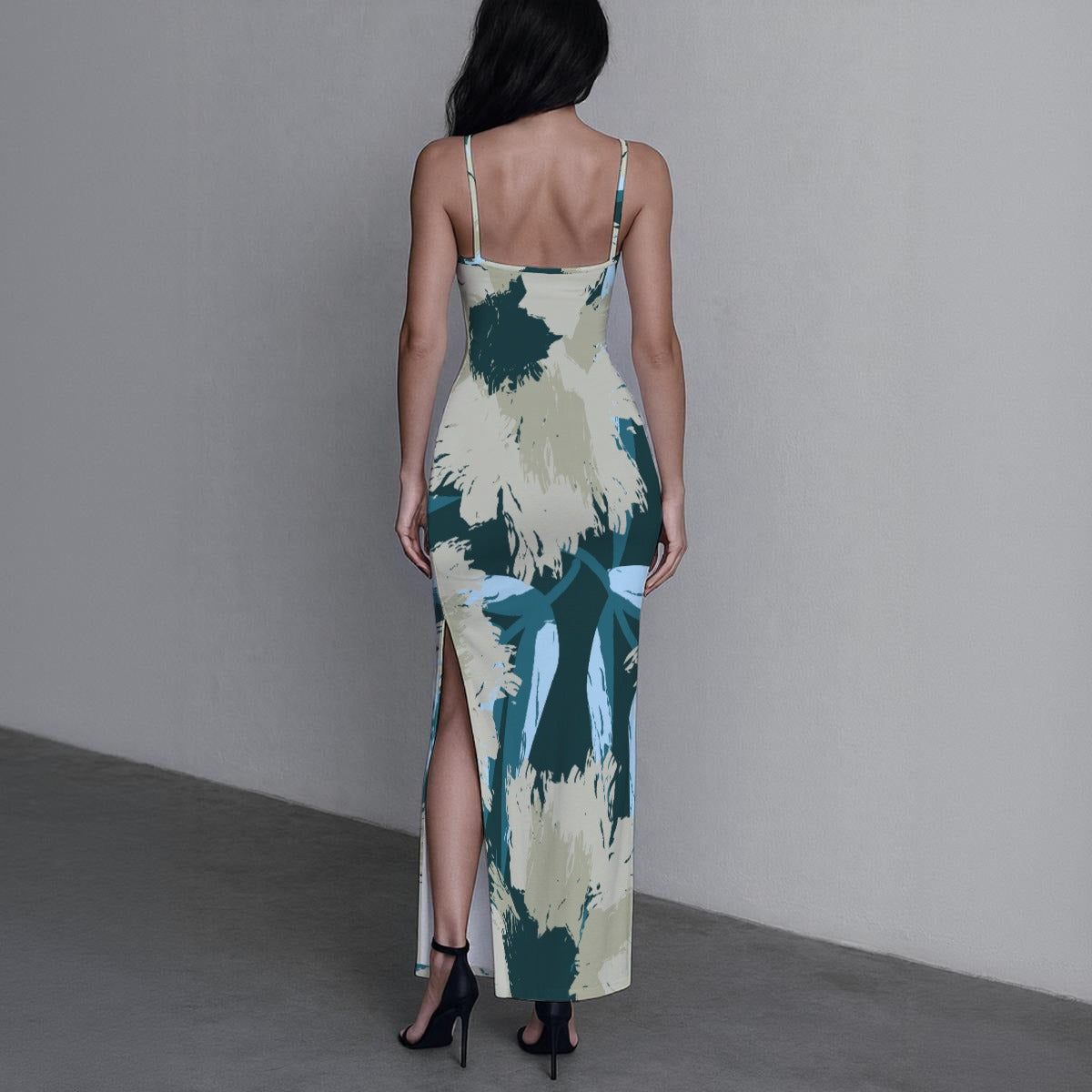 Ptahra B Women's Elegant/Casual Mix Floral Long Dress with Slit